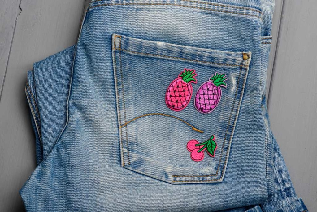 Pink Fruit Embroidered Patches