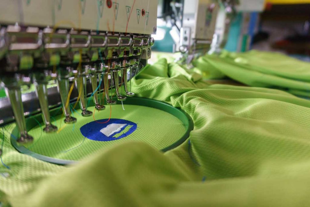 Embroidery Machine Needle In Textile Industry At Garment Manufac