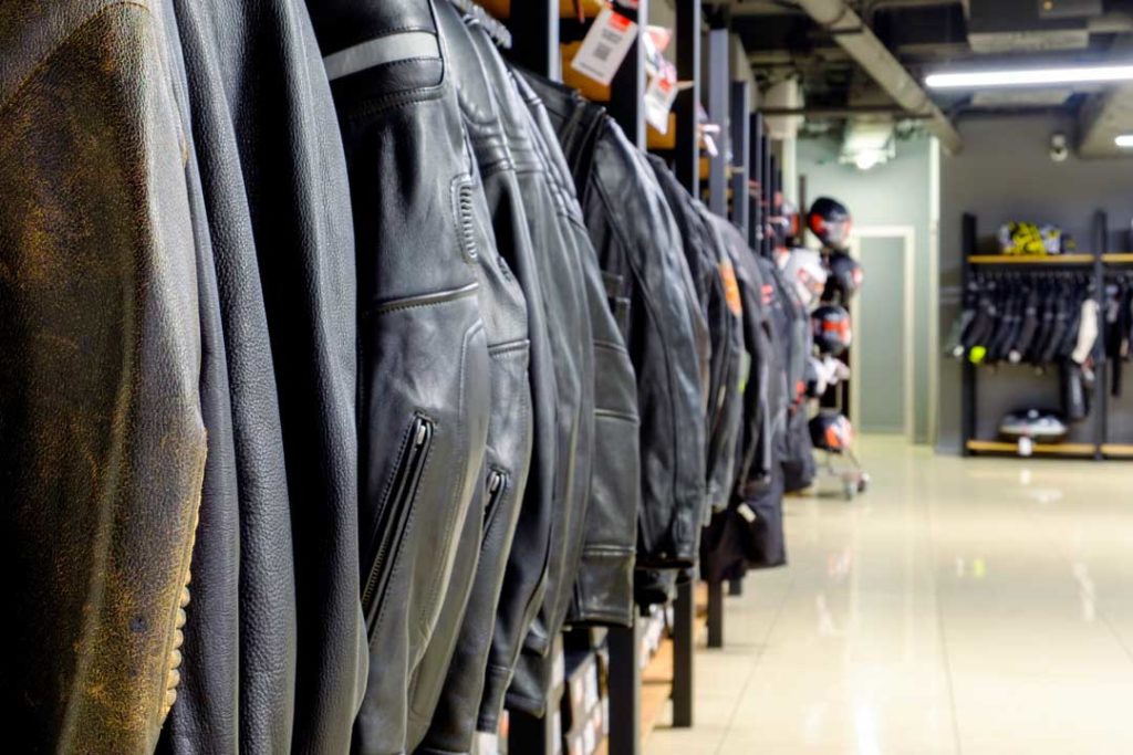 Leather Motorbike Jackets In A Row