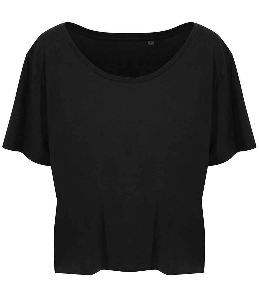 Ecologie Ladies Daintree EcoViscose Cropped T-Shirt Jet Black EA002F J ...